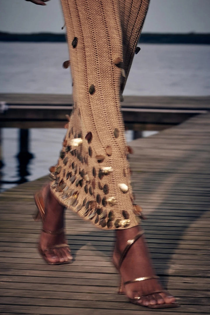 Dolly Gold Knit Maxikjole