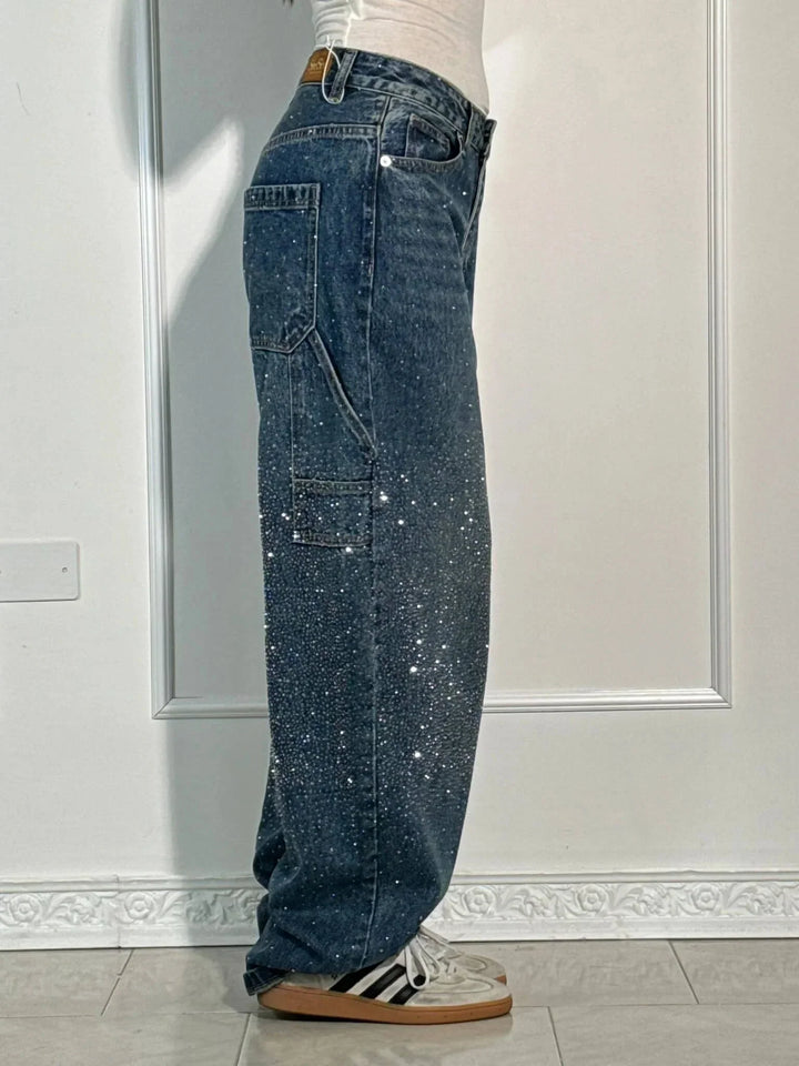 Vera | Skinnende denimjeans med løs pasform