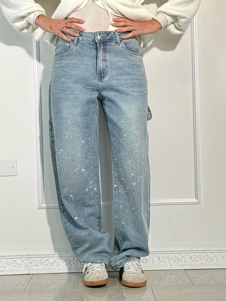 Vera | Skinnende denimjeans med løs pasform