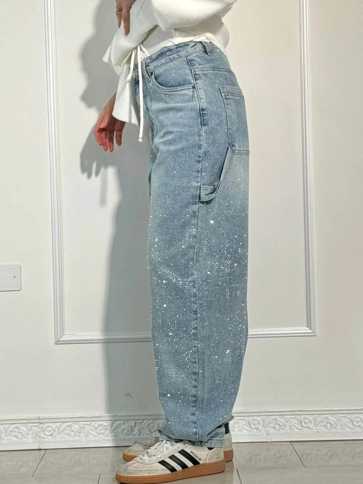 Vera | Skinnende denimjeans med løs pasform