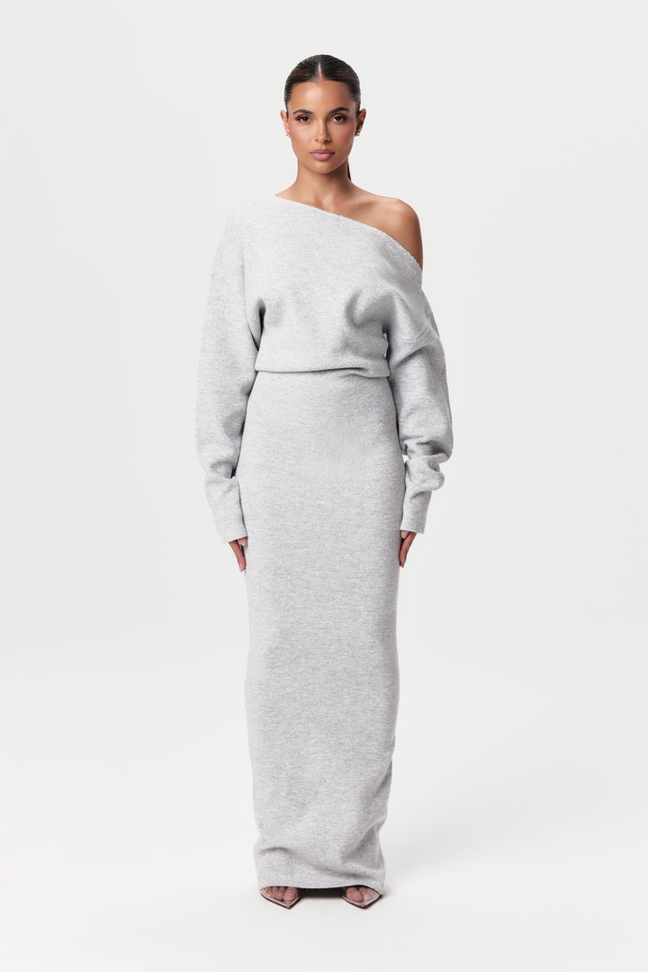 Off Skulder Sweater Kjole