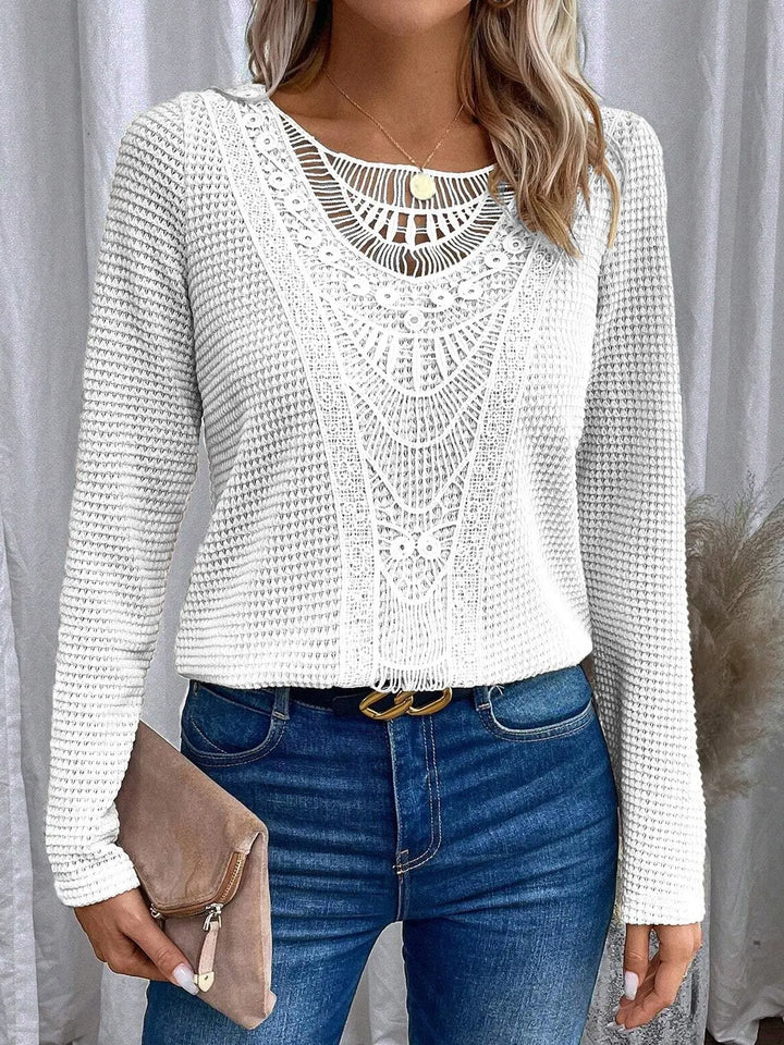 Shade™ | Elegant T-shirt med Rund Hals og Udsnittede Detaljer
