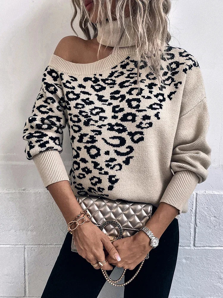 Royalty™ | Leopardtrøje med Faldende Skuldre