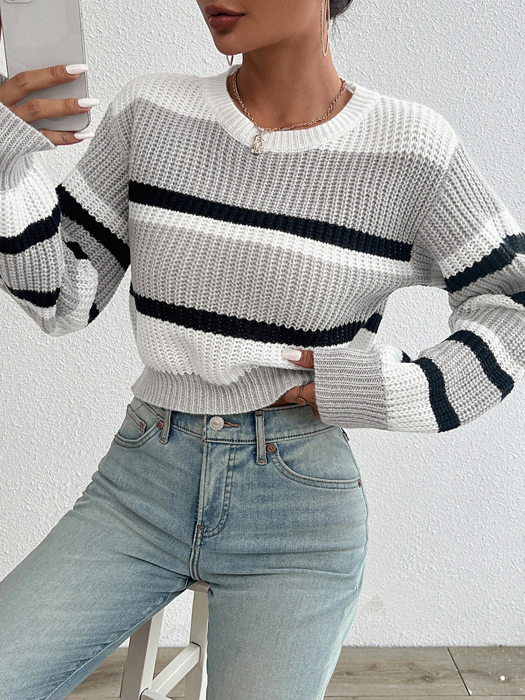 Raveilla™ | Strikket trøje med Drop-Shoulder