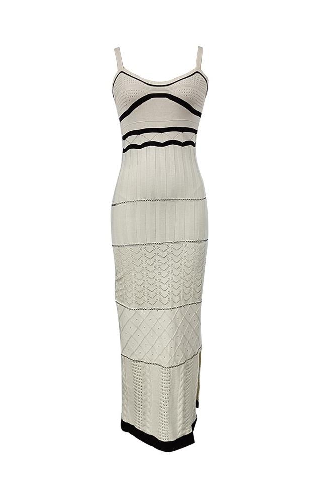 Ferreira Knit Hollow Out Maxi Slit-kjole