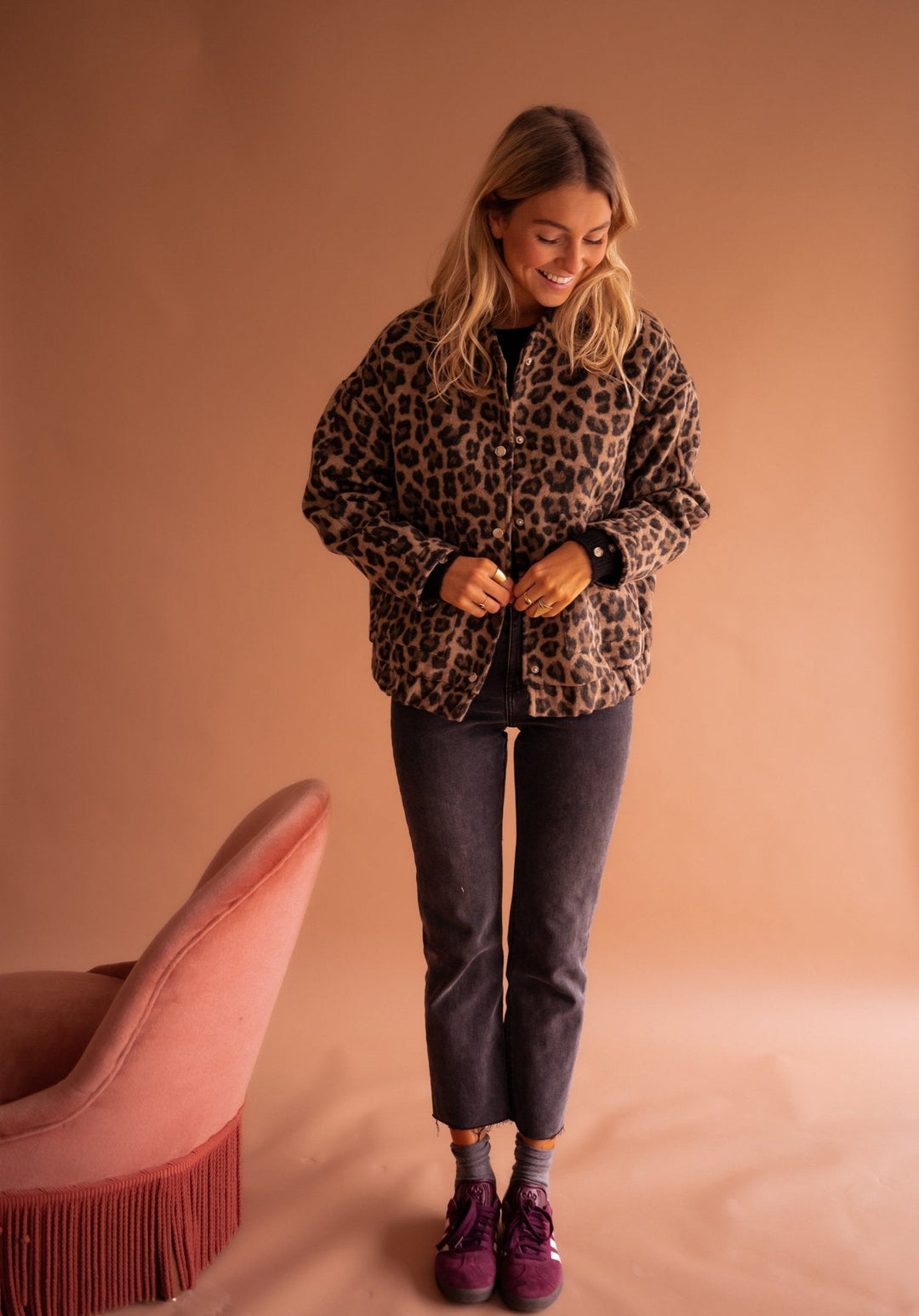 Luna | Trendy Jakke Med Leopardprint