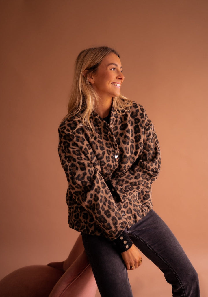 Luna | Trendy Jakke Med Leopardprint
