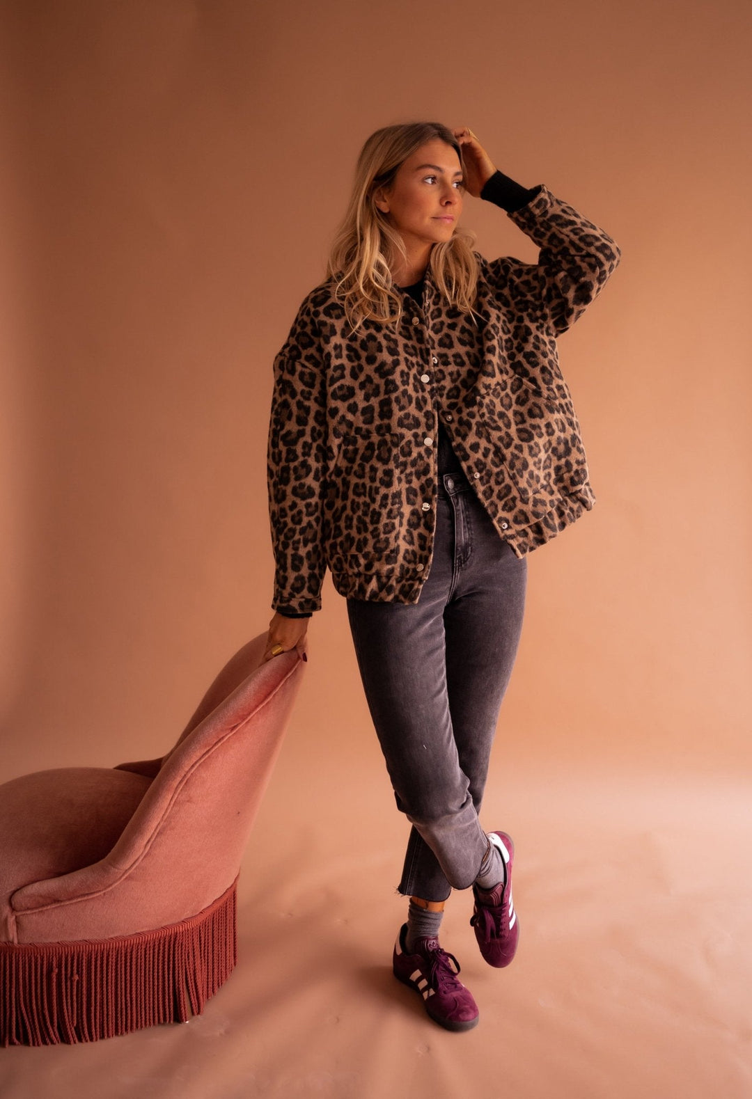 Luna | Trendy Jakke Med Leopardprint