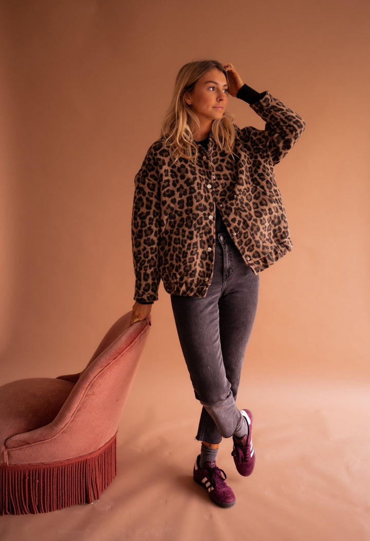 Luna | Trendy Jakke Med Leopardprint