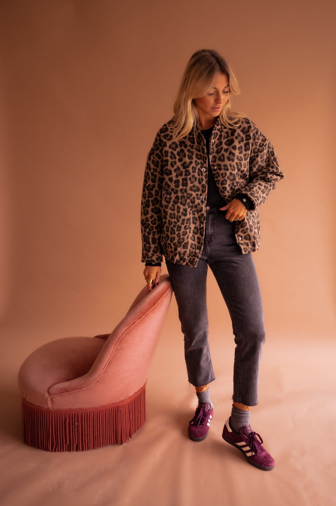 Luna | Trendy Jakke Med Leopardprint